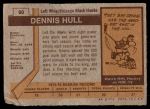 1973 Topps #60  Dennis Hull   Back Thumbnail