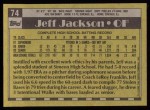 1990 Topps #74   -  Jeff Jackson #1 Draft Pick Back Thumbnail