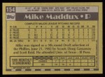 1990 Topps #154  Mike Maddux  Back Thumbnail
