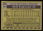 1990 Topps #439  Jeff Parrett  Back Thumbnail