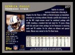 2001 Topps #277  Derrick Mason  Back Thumbnail