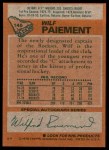 1978 Topps #145  Wilf Paiement  Back Thumbnail