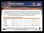 2015 Topps #174  Jesus Guzman  Back Thumbnail