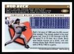 1996 Topps #201  Rod Beck  Back Thumbnail