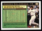 1997 Topps #10  Andres Galarraga  Back Thumbnail
