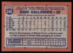 1991 Topps #349  Dave Gallagher  Back Thumbnail