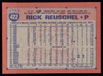 1991 Topps #422  Rick Reuschel  Back Thumbnail