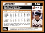 2002 Topps #368  Larry Bigbie  Back Thumbnail