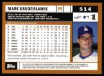 2002 Topps #514  Mark Grudzielanek  Back Thumbnail