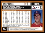 2002 Topps #621  Andy Benes  Back Thumbnail