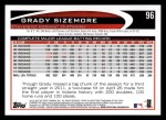 2012 Topps #96  Grady Sizemore  Back Thumbnail