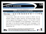 2012 Topps #129  Matt Moore  Back Thumbnail