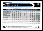 2012 Topps #271  John Jaso  Back Thumbnail
