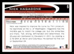 2012 Topps #6  Nick Hagadone  Back Thumbnail