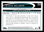 2012 Topps #263  Steve Delabar  Back Thumbnail