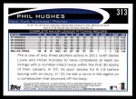2012 Topps #313  Phil Hughes  Back Thumbnail