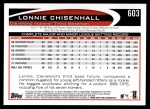 2012 Topps #603  Lonnie Chisenhall  Back Thumbnail