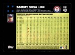 2007 Topps Update #49  Sammy Sosa  Back Thumbnail