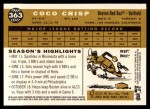 2009 Topps Heritage #363  Coco Crisp  Back Thumbnail