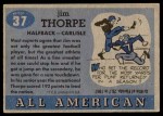 1955 Topps #37 Jim Thorpe Back Thumbnail