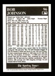 1991 Conlon #96  Bob Johnson  Back Thumbnail