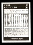 1991 Conlon #80  Carl Reynolds  Back Thumbnail