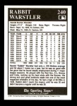 1991 Conlon #240  Rabbit Warstler  Back Thumbnail