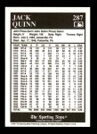 1991 Conlon #287  Jack Quinn  Back Thumbnail