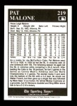 1991 Conlon #219  Pat Malone  Back Thumbnail