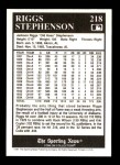 1991 Conlon #218  Riggs Stephenson  Back Thumbnail