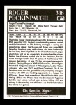 1991 Conlon #308   -  Roger Peckinpaugh Most Valuable Player Back Thumbnail