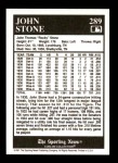 1991 Conlon #289  John Stone  Back Thumbnail