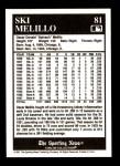 1991 Conlon #81  Ski Melillo  Back Thumbnail