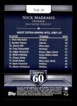 2011 Topps 60 #30 T-60 Nick Markakis  Back Thumbnail