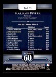 2011 Topps 60 #55 T-60 Mariano Rivera  Back Thumbnail