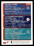 2000 Topps #203   -  Alfonso Soriano / Felipe Lopez / Pablo Ozuna Prospects Back Thumbnail