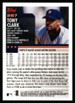 2000 Topps #287  Tony Clark  Back Thumbnail