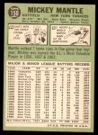 1967 Topps #150 Mickey Mantle Back Thumbnail