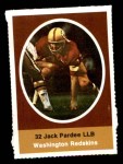 1972 Sunoco Stamps  Jack Pardee  Front Thumbnail