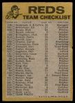 1974 Topps Red Team Checklist   Reds Team Checklist Back Thumbnail