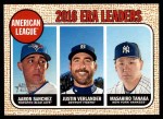 2017 Topps Heritage #8   -  Justin Verlander / Aaron Sanchez / Masahiro Tanaka AL ERA Leaders Front Thumbnail