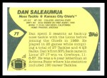 1989 Topps Traded #7 T Dan Saleaumua  Back Thumbnail