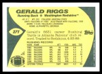 1989 Topps Traded #27 T Gerald Riggs  Back Thumbnail
