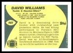 1989 Topps Traded #98 T David Williams  Back Thumbnail