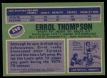 1976 Topps #259  Errol Thompson  Back Thumbnail