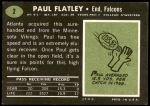 1969 Topps #2  Paul Flatley  Back Thumbnail