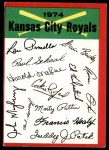1974 Topps Red Team Checklist   Royals Team Checklist Front Thumbnail