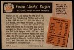 1955 Bowman #209  Smoky Burgess  Back Thumbnail