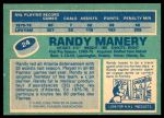 1976 O-Pee-Chee NHL #24  Randy Manery  Back Thumbnail