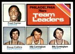 1975 Topps #129   -  Fred Carter / Billy Cunningham / Doug Collins 76ers Leaders Front Thumbnail